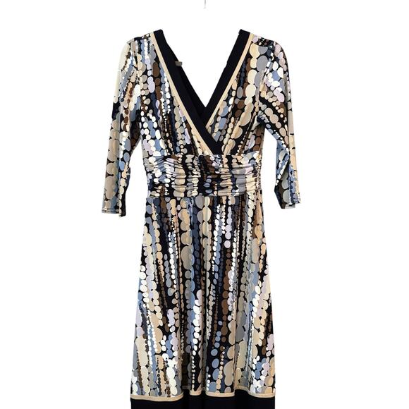 Dress Barn Career Dress Size 12 Purple Flowy A-line Silhouette V-neck & Back - Picture 12 of 12